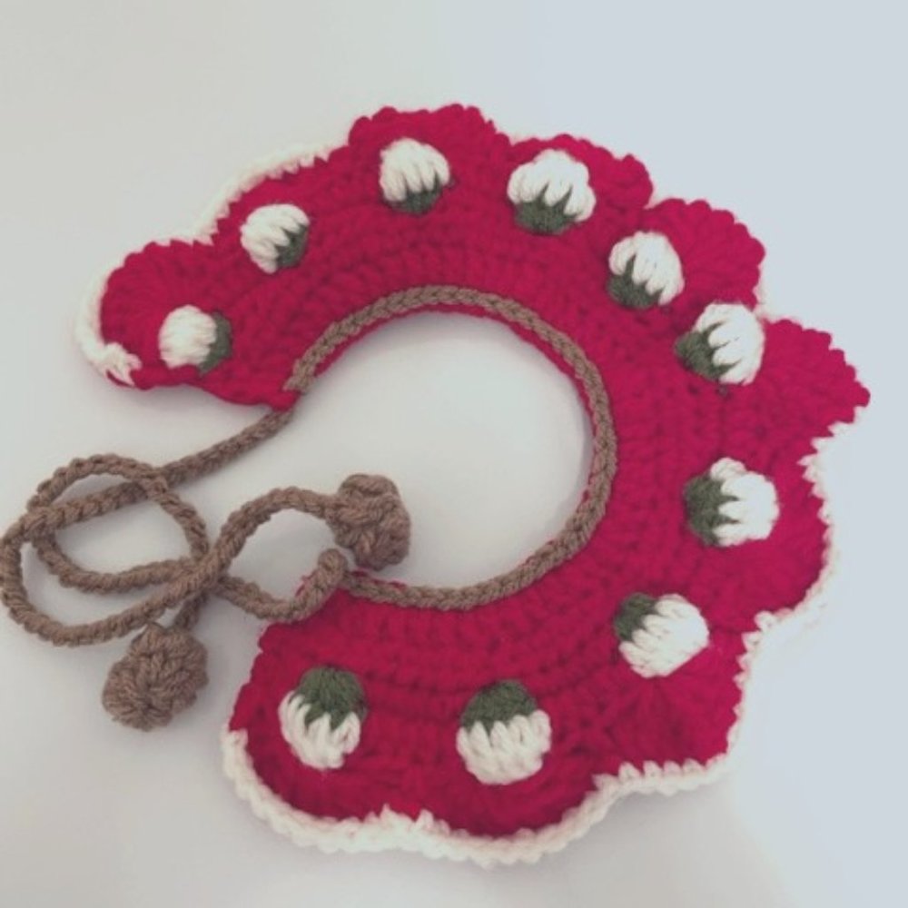 Crochet Handmade Pet Collar for Cats or Dogs
